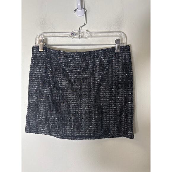 Camila Coelho Black Tweed Mini Skirt Sz M - Picture 1 of 2